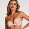 Voorgevormde Push-up Beugel Bh Transparant Back - Beige