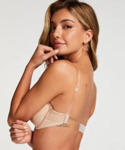 Voorgevormde Beugel Bh Transparant Back - Beige -Mode Ondergoed Winkel 154700 4