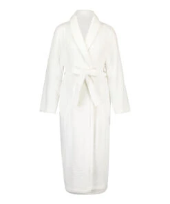 Lange Badjas Fleece Rib - Wit -Mode Ondergoed Winkel 169369 5