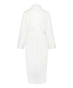 Lange Badjas Fleece Rib - Wit -Mode Ondergoed Winkel 169369 6