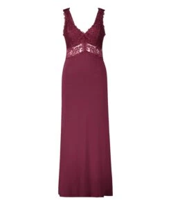 Slipdress Nora Lace Long - Rood -Mode Ondergoed Winkel 174370 5
