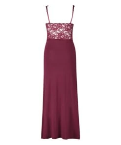 Slipdress Nora Lace Long - Rood -Mode Ondergoed Winkel 174370 6