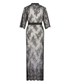 Lange Kimono Allover Lace - Zwart -Mode Ondergoed Winkel 191638 6