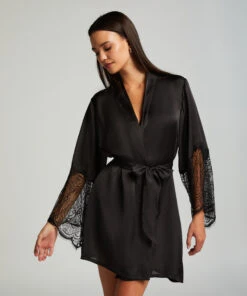 Kimono Satin - Zwart