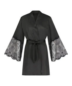 Kimono Satin - Zwart -Mode Ondergoed Winkel 192552 5