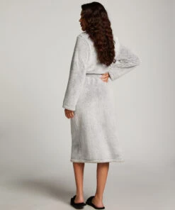 Lange Badjas Fleece - Grijs -Mode Ondergoed Winkel 199158 4