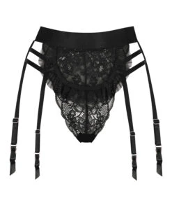 Hoog Uitgesneden Brazilian Ellen Maid - Zwart -Mode Ondergoed Winkel 199475 5