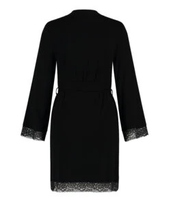 Korte Badjas - Zwart -Mode Ondergoed Winkel 201793 6