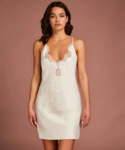 Slipdress Satin Lace - Wit
