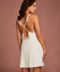 Slipdress Satin Lace - Wit -Mode Ondergoed Winkel 202335 4