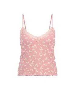 Cami Top Rib Lace - Roze -Mode Ondergoed Winkel 202341 5
