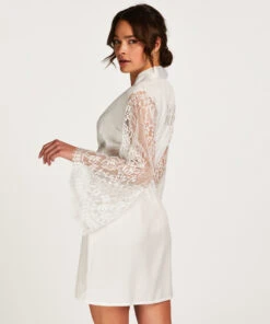 Kimono Satijn Bride - Wit -Mode Ondergoed Winkel 202351 4
