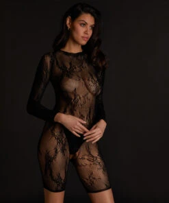 Playsuit Open Kruis Lace - Zwart -Mode Ondergoed Winkel 202374 4