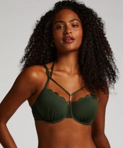 Voorgevormde Beugel Bikinitop Scallop - Groen